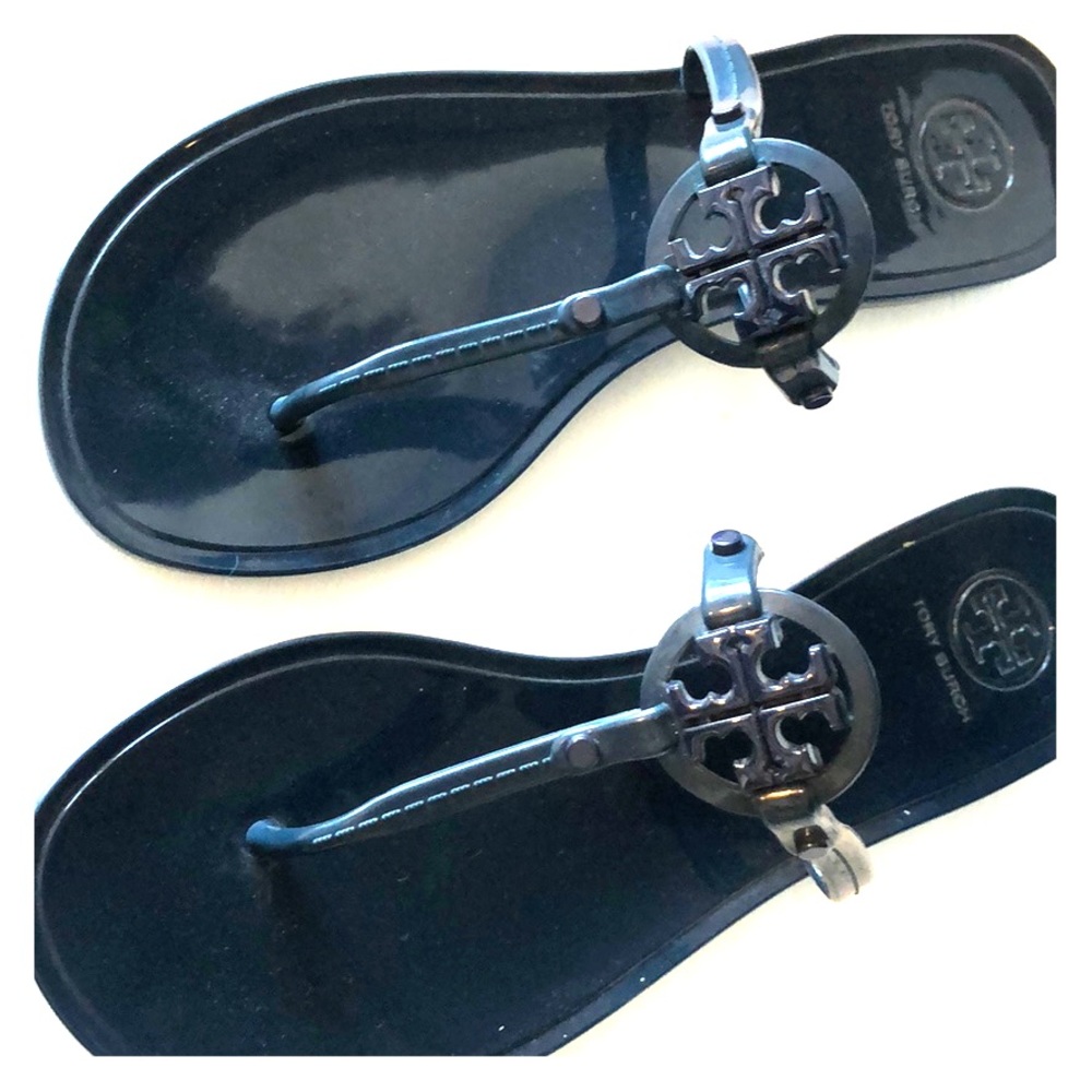 Navy Tory Burch Mini Miller Sandals
